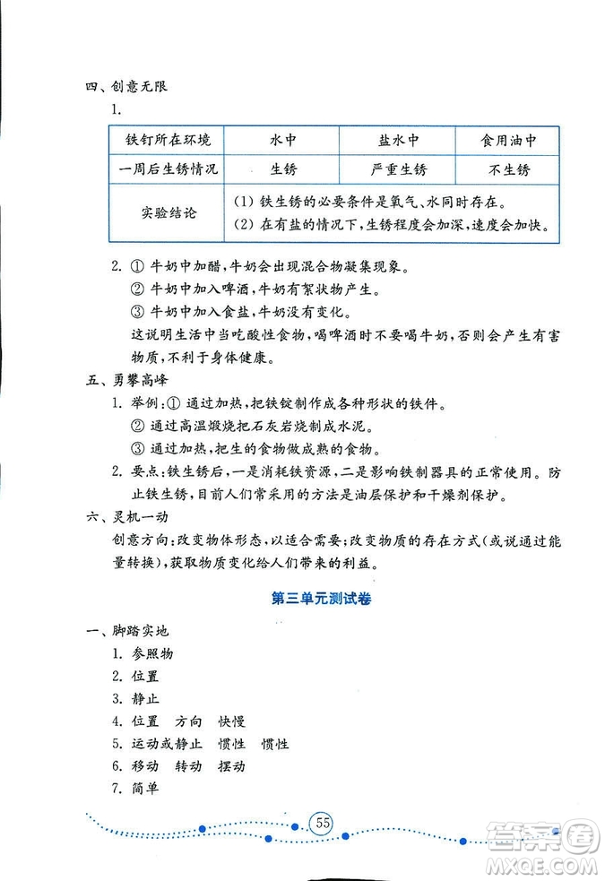 9787532898640小學(xué)科學(xué)六年級上冊2018金版青島版金鑰匙試卷答案