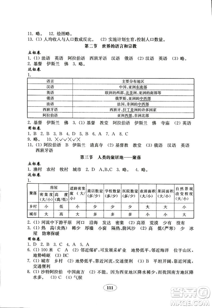 9787532873029人教版2018秋金鑰匙試卷七年級上冊地理參考答案