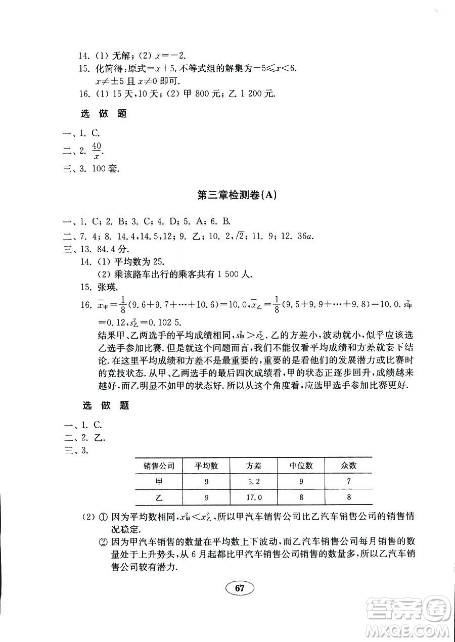 9787532883738五四制數(shù)學魯教版八年級上冊2018秋金鑰匙試卷答案