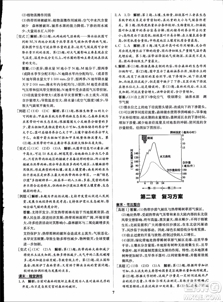 2018年狀元橋優(yōu)質(zhì)課堂地理必修3人教版學(xué)生用書參考答案