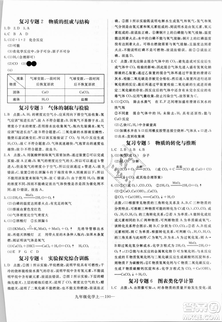 湖北專用2018學(xué)練優(yōu)優(yōu)翼叢書化學(xué)R人教版九年級上冊答案