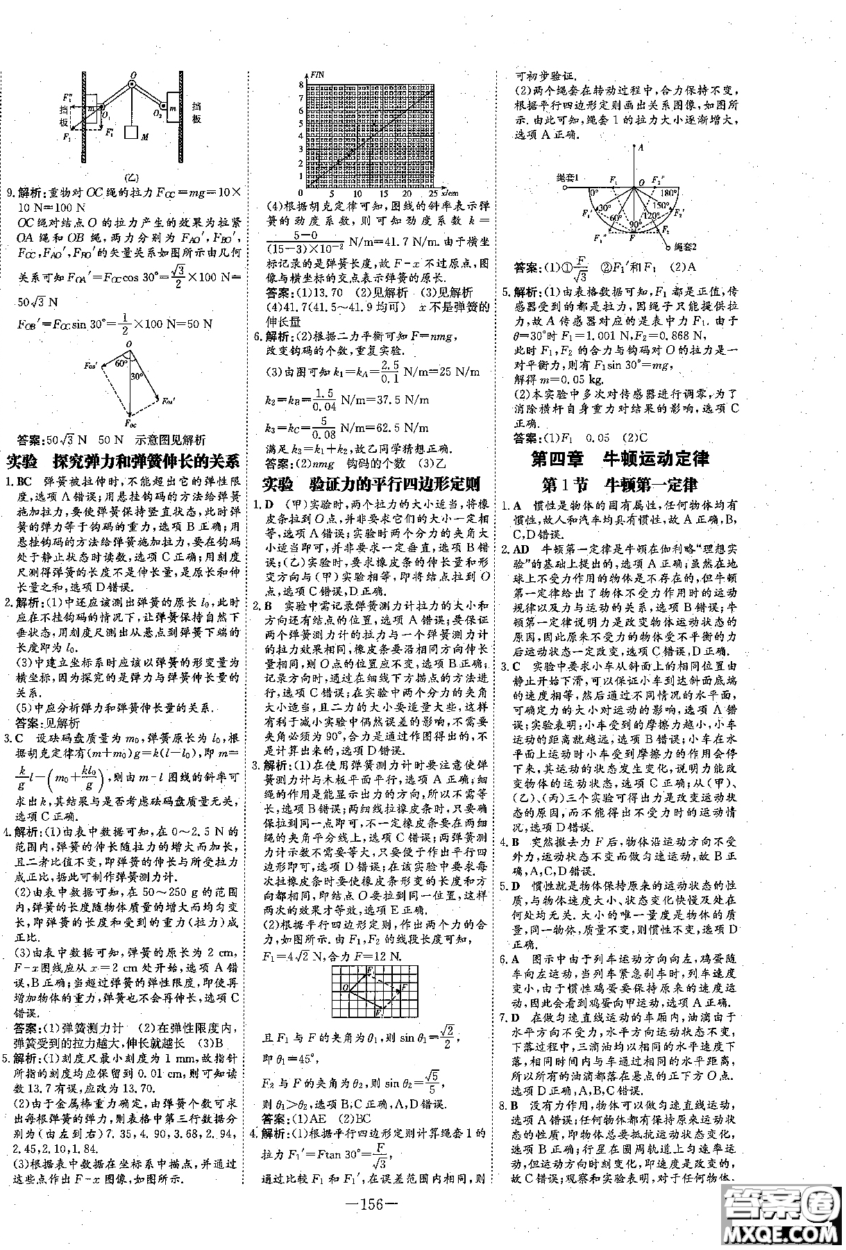 百年學(xué)典2019版高中全程學(xué)習(xí)導(dǎo)與練物理必修1人教版參考答案