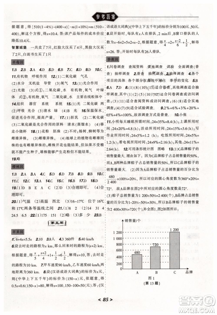 2019年寒假樂園七年級理科版JZ參考答案