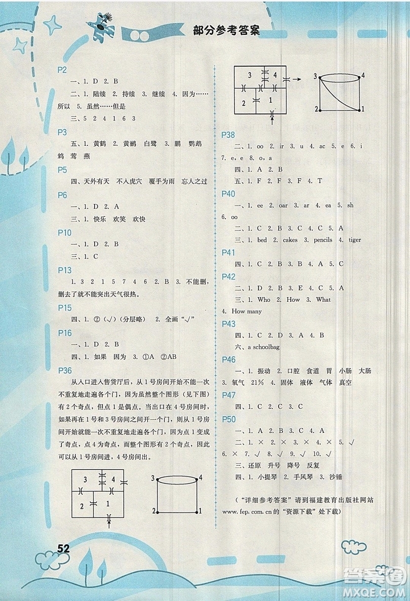 2019年寒假新啟航四年級(jí)數(shù)學(xué)人教版參考答案