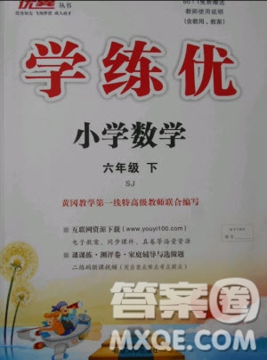 優(yōu)翼叢書2019版學(xué)練優(yōu)小學(xué)數(shù)學(xué)六年級(jí)下冊(cè)SJ蘇教版參考答案