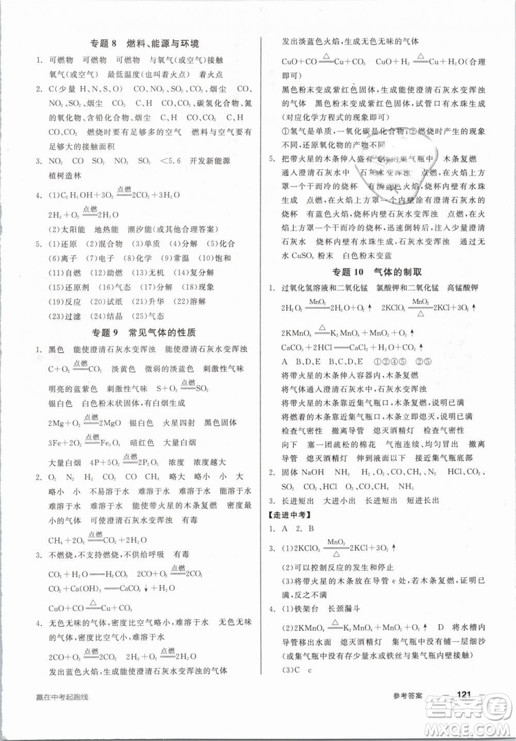 2019人教版全品作業(yè)本九年級化學(xué)下冊新課標(biāo)RJ陽光出版社參考答案