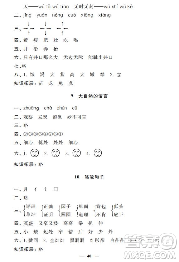 鐘書(shū)金牌2019年金牌教練一年級(jí)語(yǔ)文下冊(cè)參考答案