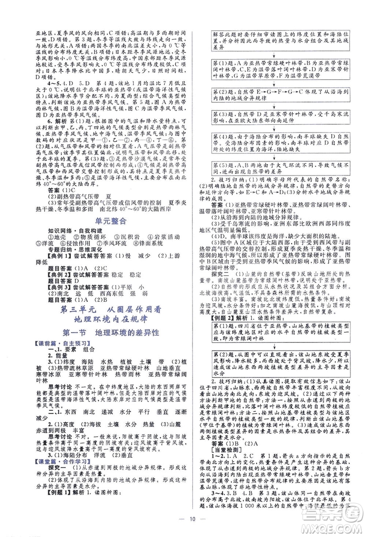 2019高中同步學考優(yōu)化設(shè)計地理必修1答案