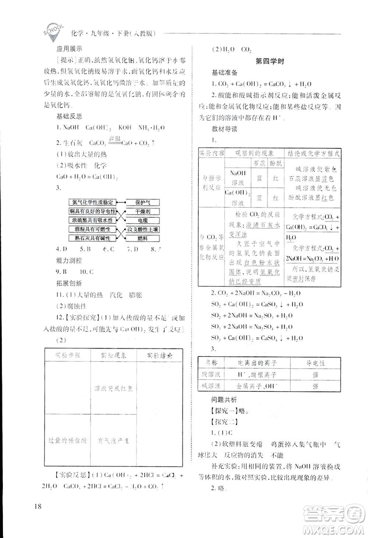 2019新課程問題解決導(dǎo)學(xué)方案九年級下冊化學(xué)人教版答案