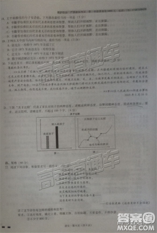 云南師大附中2019年高三高考適應(yīng)性月考卷六語文試卷及答案