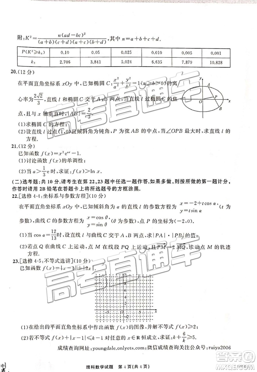 2019年2月衡中全國高三聯(lián)考理數(shù)試題及參考答案