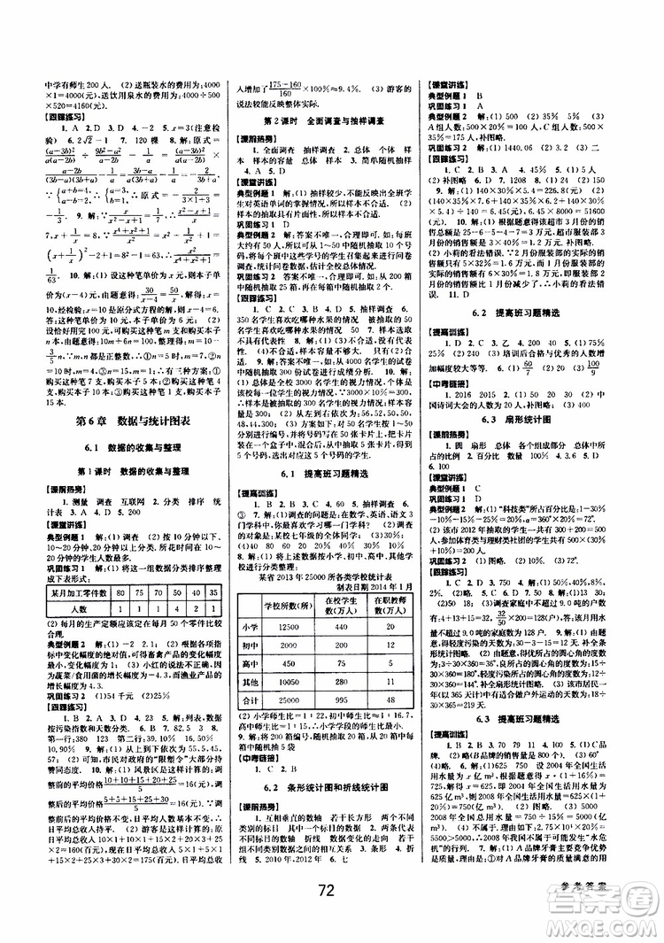 BBS精品系列2019春初中新學案優(yōu)化與提高七年級數(shù)學下冊B參考答案