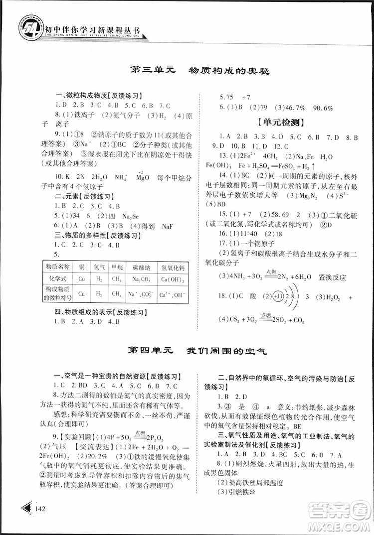 五四制2019年初中伴你學(xué)習(xí)新課程叢書九年級下冊化學(xué)魯教版參考答案