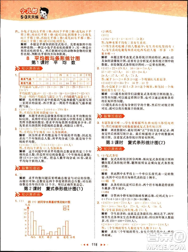 小兒郎2019春53天天練四年級下冊小學(xué)數(shù)學(xué)人教版參考答案