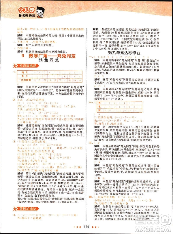 小兒郎2019春53天天練四年級下冊小學(xué)數(shù)學(xué)人教版參考答案