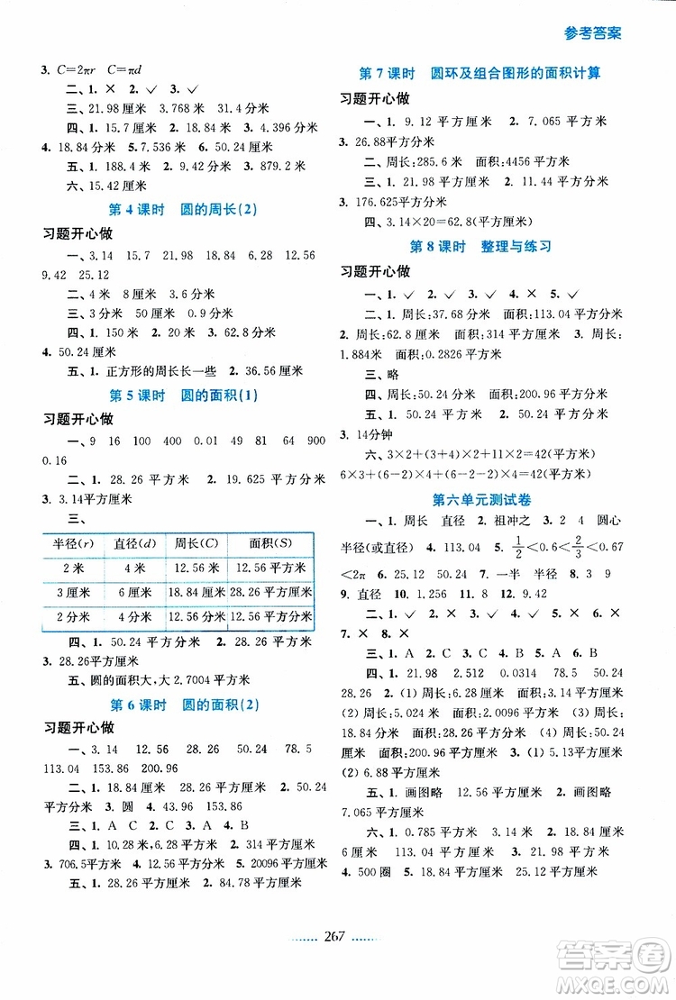 2019年名師點(diǎn)撥課課通教材全解析五年級(jí)數(shù)學(xué)下蘇教版參考答案