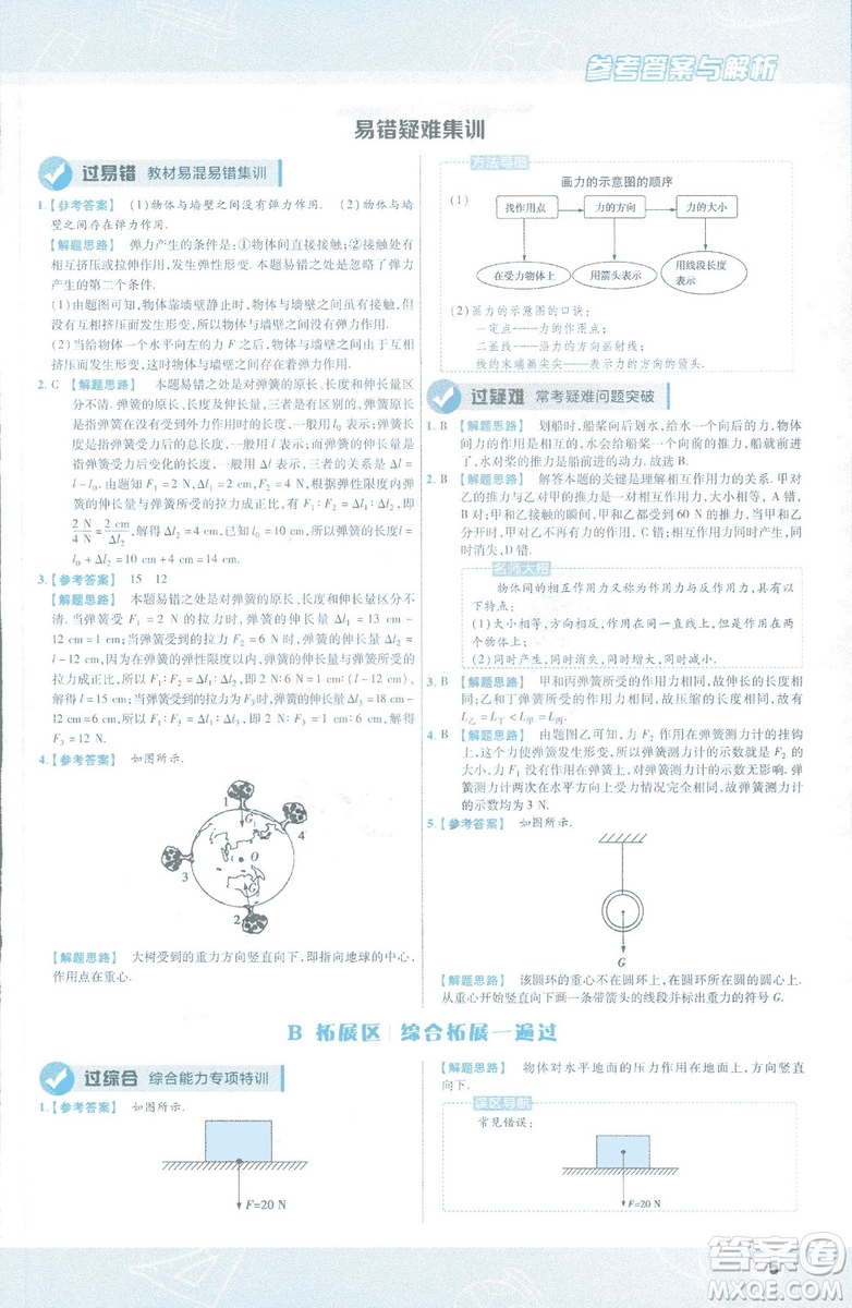 天星教育2019新版一遍過八年級下冊物理9787565130038人教版RJ版答案