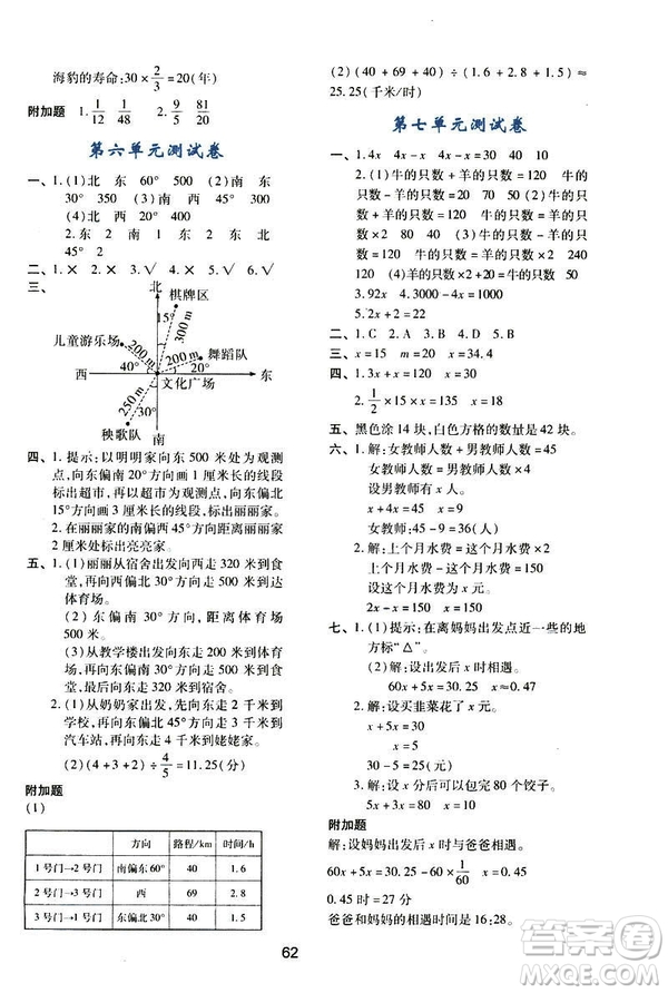 新課程2019年五年級(jí)下冊(cè)數(shù)學(xué)學(xué)習(xí)與評(píng)價(jià)C版北師大答案