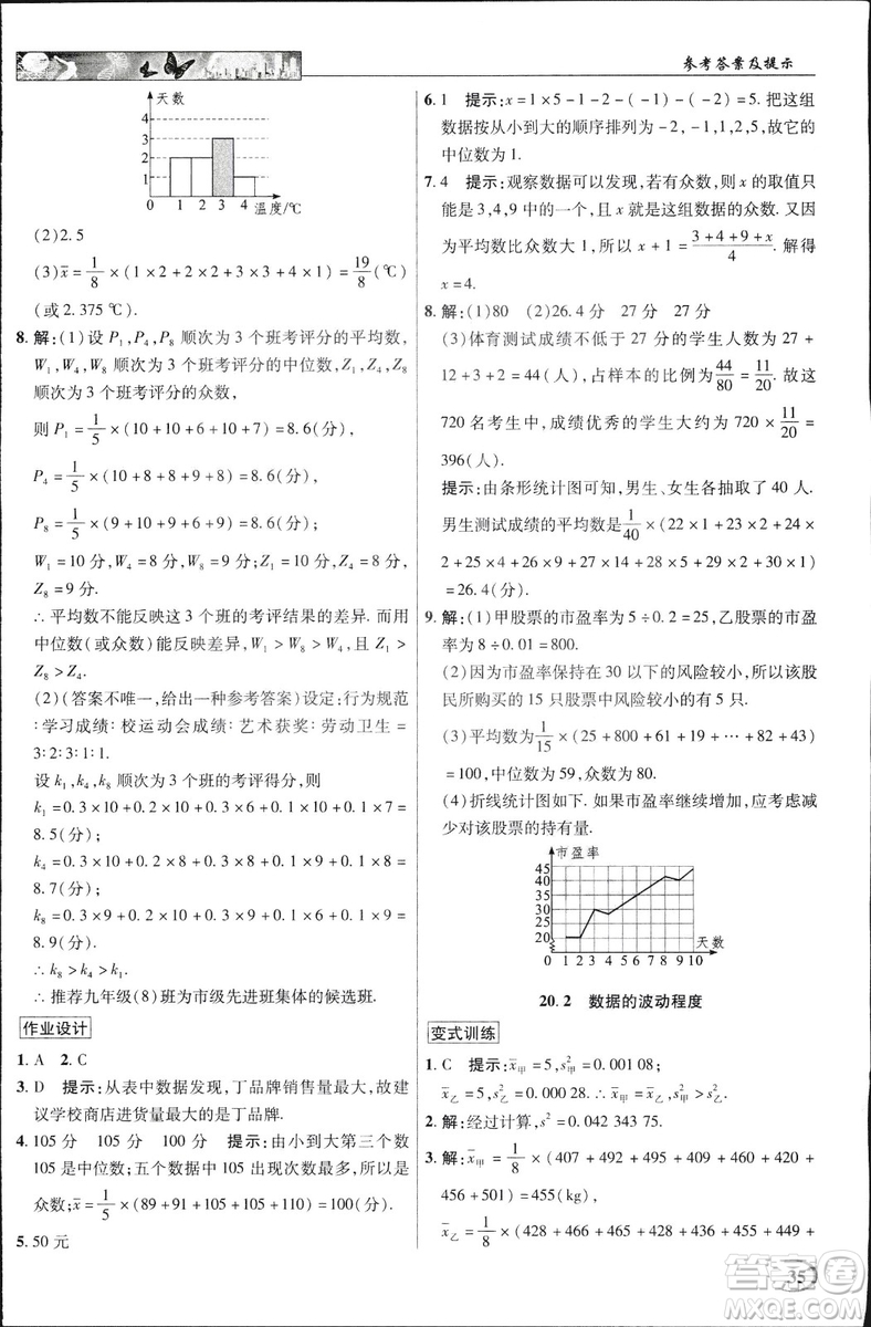 中學(xué)奇跡課堂2019春英才教程八年級數(shù)學(xué)下冊人教版參考答案