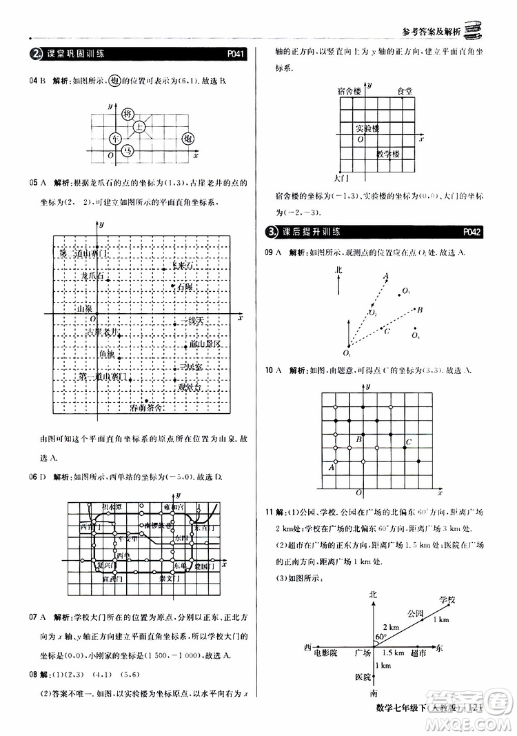 2019新版1+1輕巧奪冠優(yōu)化訓(xùn)練七年級(jí)下冊(cè)數(shù)學(xué)人教版9787552250183參考答案