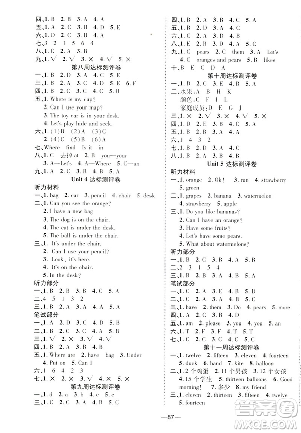 2019年優(yōu)加全能大考卷三年級(jí)下冊(cè)英語(yǔ)RJ人教PEP版9787542141613答案