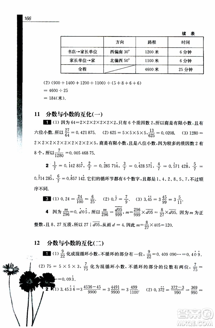 2019年優(yōu)等生數(shù)學六年級第三版參考答案