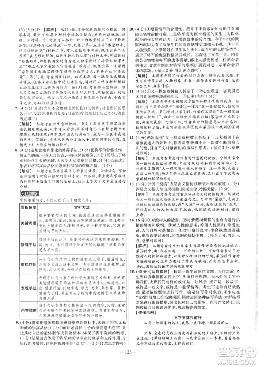 2019版金考卷RJ活頁題選名師名題單元雙測卷九年級(jí)下冊(cè)語文人教版答案