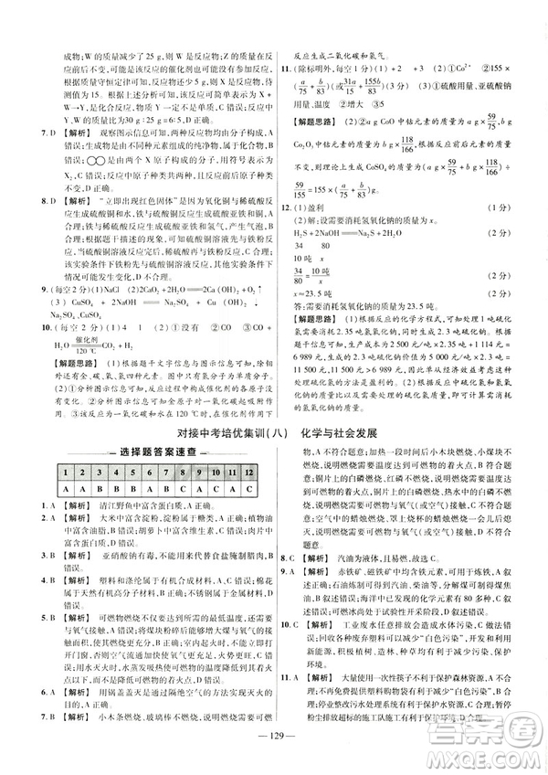 2019版人教版金考卷活頁(yè)題選九年級(jí)下化學(xué)RJ名師名題單元雙測(cè)卷答案