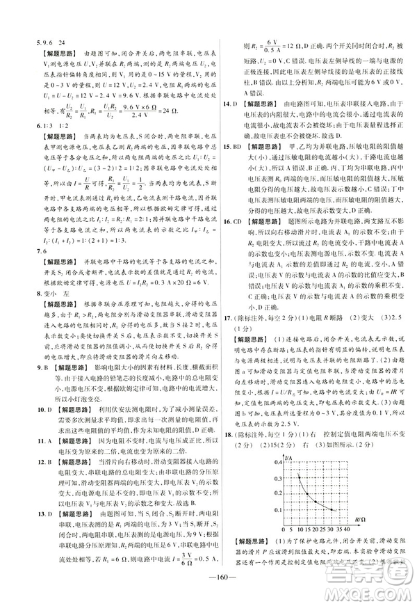 2019版人教版金考卷活頁題選九年級全一冊物理RJ名師名題單元雙測卷答案