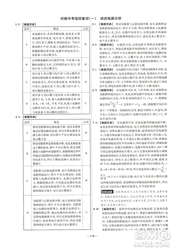 2019版人教版金考卷活頁題選九年級全一冊物理RJ名師名題單元雙測卷答案