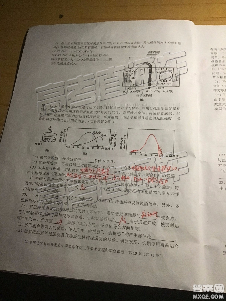 2019年遼寧省部分重點中學(xué)協(xié)作體高三模擬考試文理綜試題及參考答案