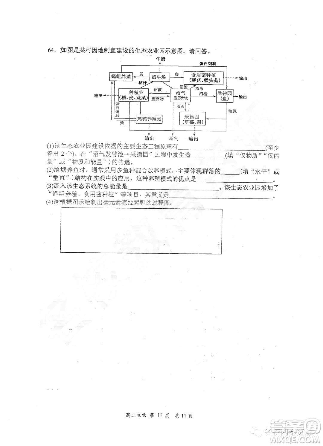 哈三中2018-2019學年度高二下學期第一學段考試理綜試卷及答案