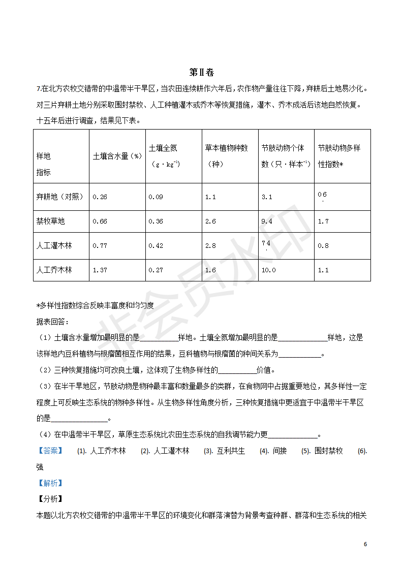 2019年天津卷高考理綜試題及答案