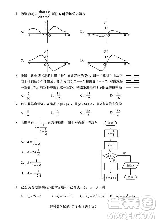 2019年高考全國Ⅰ卷各科試題及標準答案