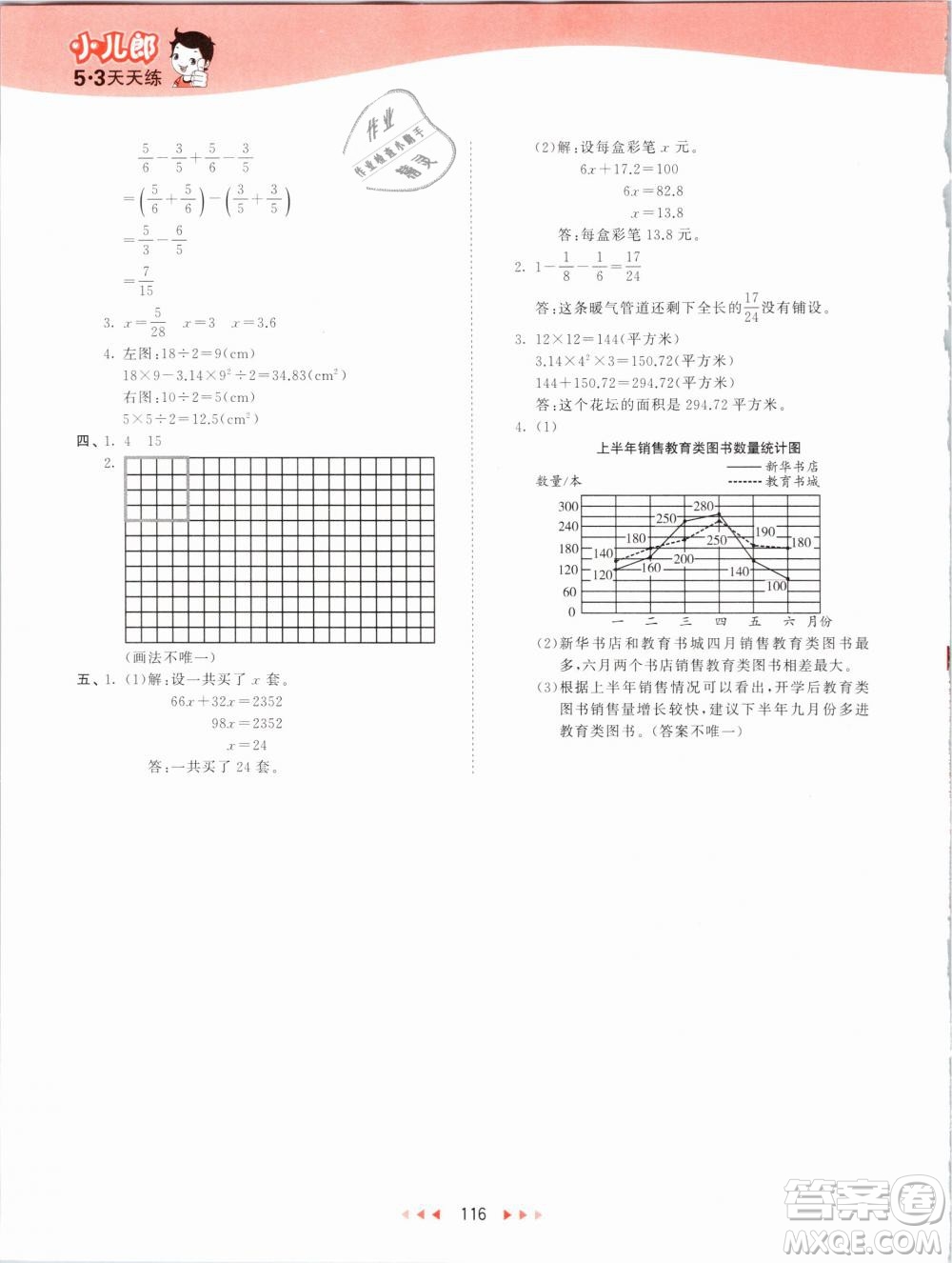 曲一線2019年53天天練五年級(jí)下冊數(shù)學(xué)SJ蘇教版參考答案