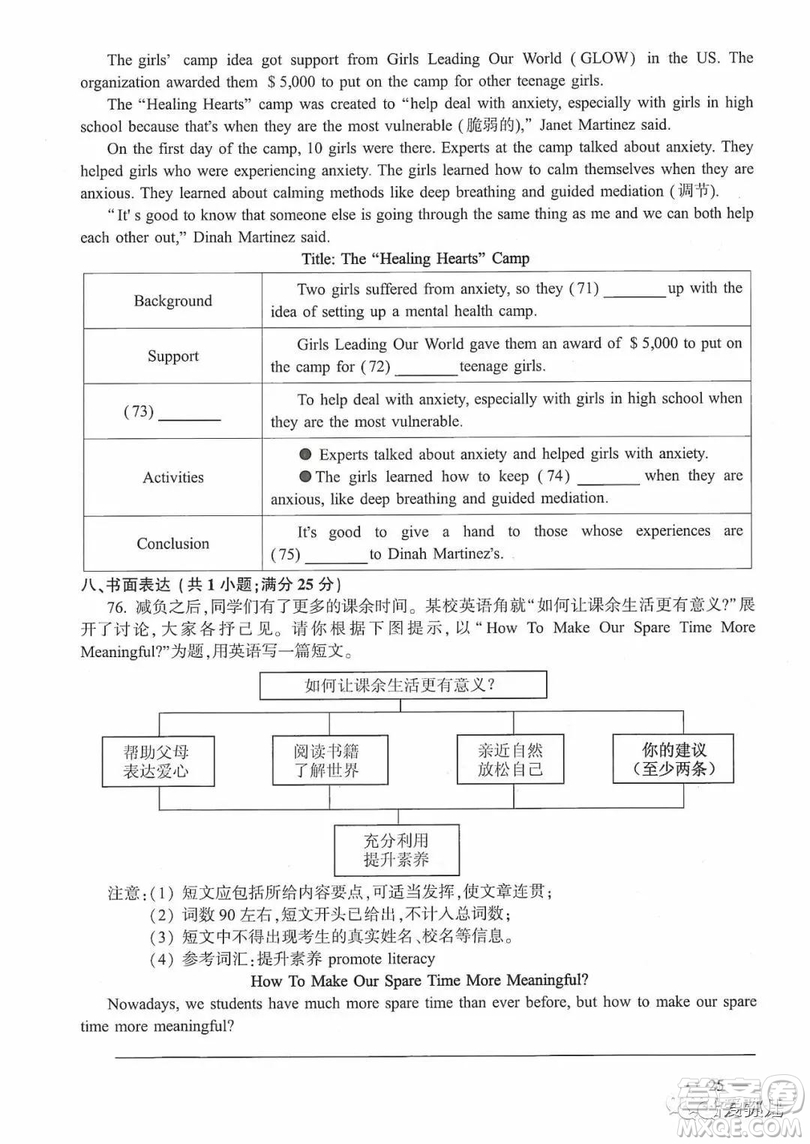 2019年連云港市中考英語(yǔ)試卷及答案