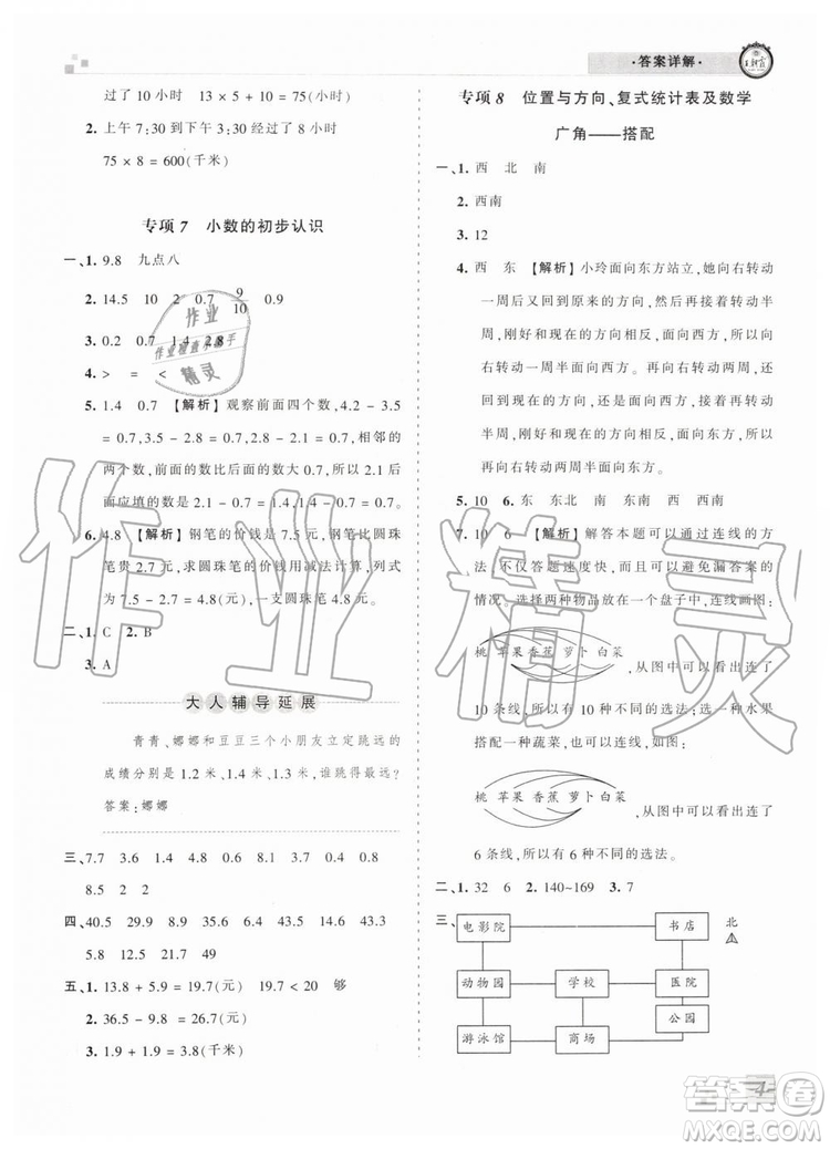 2019年河南專版王朝霞各地期末試卷精選三年級數(shù)學下冊人教版答案