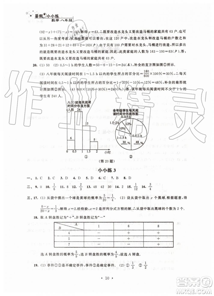 江蘇鳳凰科學(xué)技術(shù)出版社2019年暑假小小練八年級(jí)語文數(shù)學(xué)英語物理合訂本參考答案