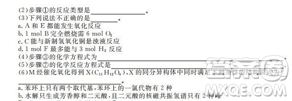 河北衡水中學(xué)2020屆新高三聯(lián)考卷一調(diào)理綜參考答案