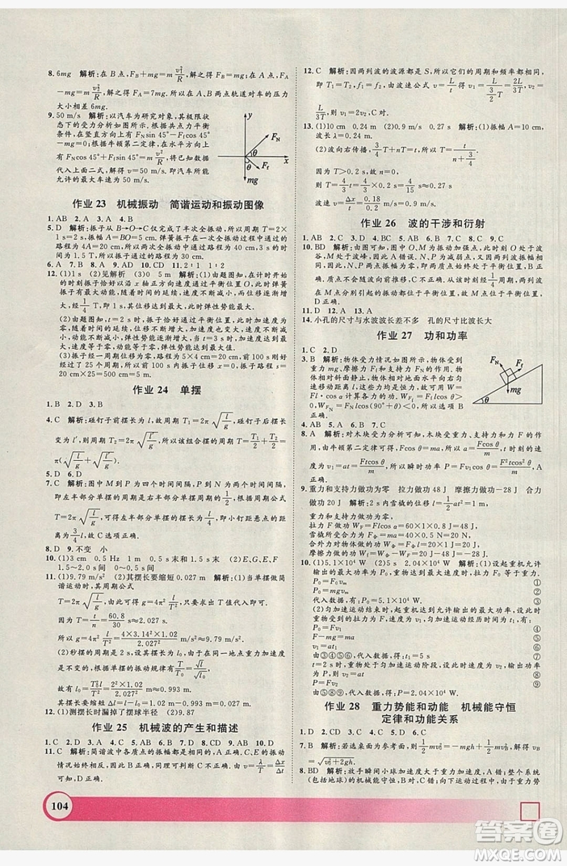 上海大學(xué)出版社2019鐘書金牌暑假作業(yè)導(dǎo)與練高二物理上海專版答案