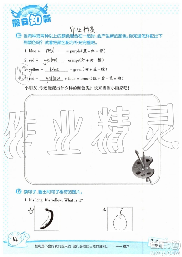 2019年暑假學(xué)習(xí)與生活假日知新三年級英語學(xué)習(xí)版參考答案