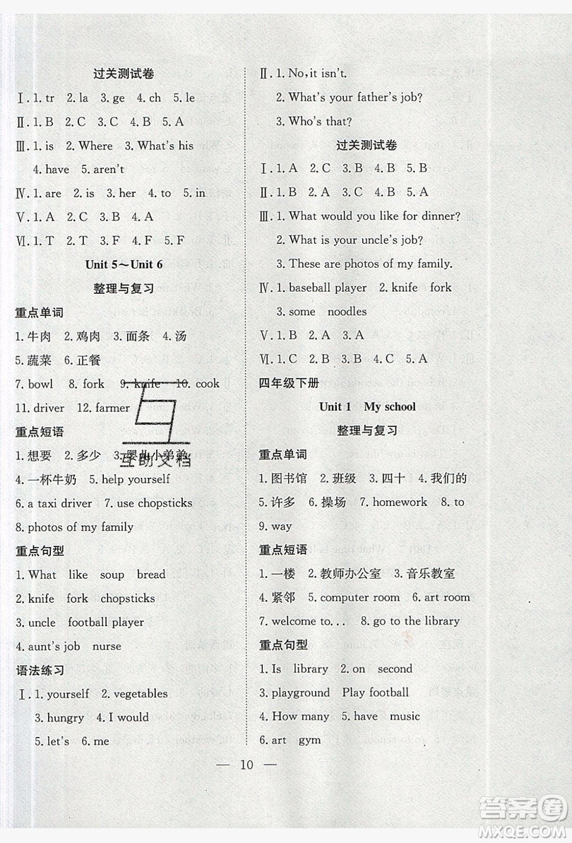 德華書(shū)業(yè)2019假期訓(xùn)練營(yíng)四年級(jí)英語(yǔ)人教RJ版答案