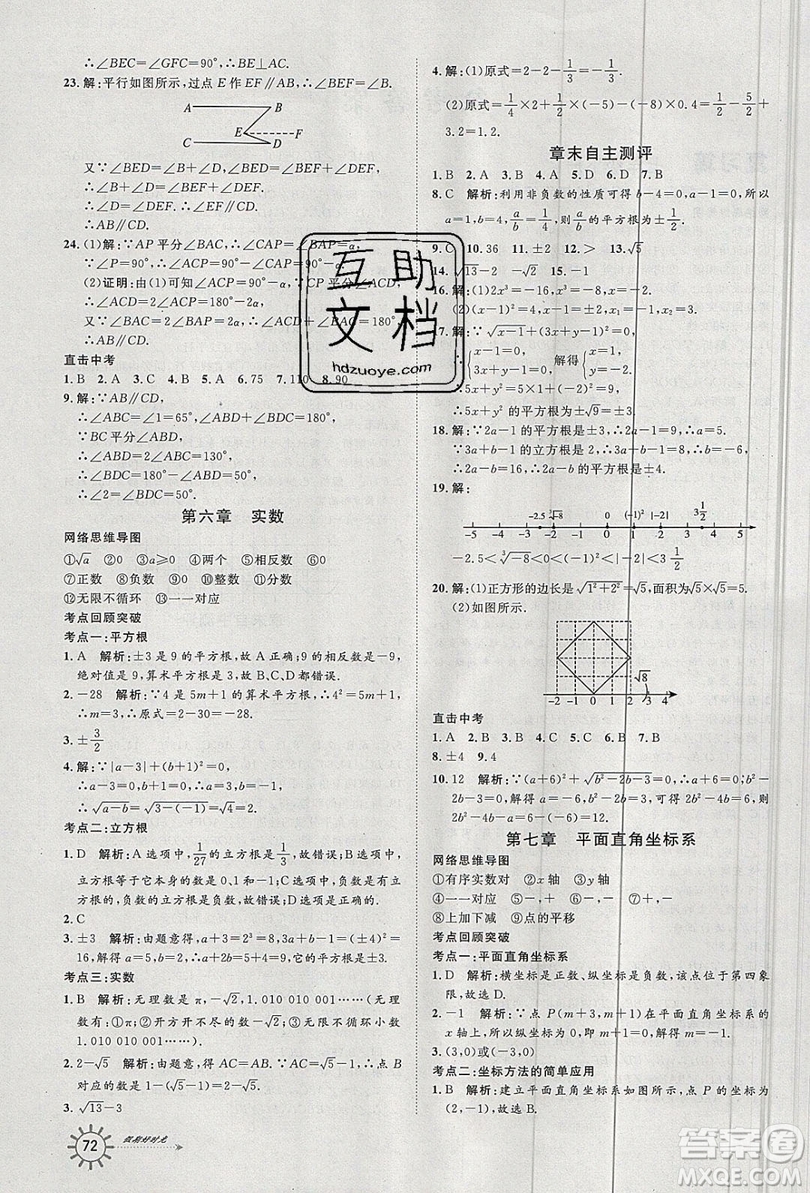 2019魯人泰斗假期好時光暑假訓練營七升八年級數(shù)學人教版答案