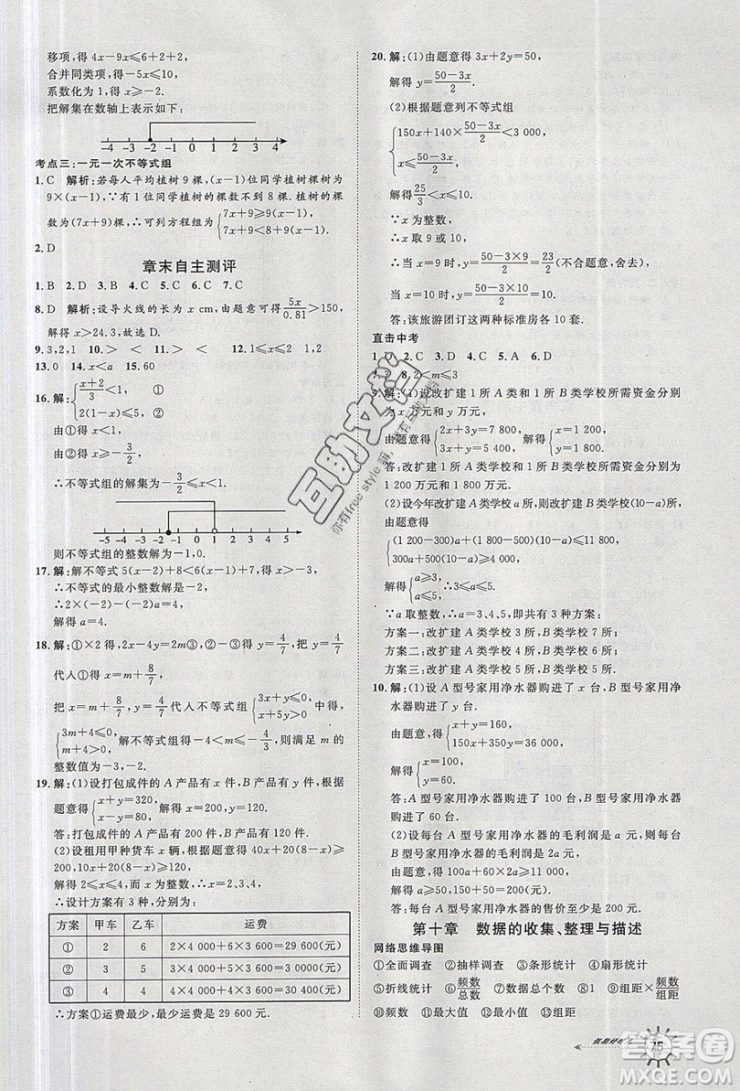 2019魯人泰斗假期好時光暑假訓練營七升八年級數(shù)學人教版答案