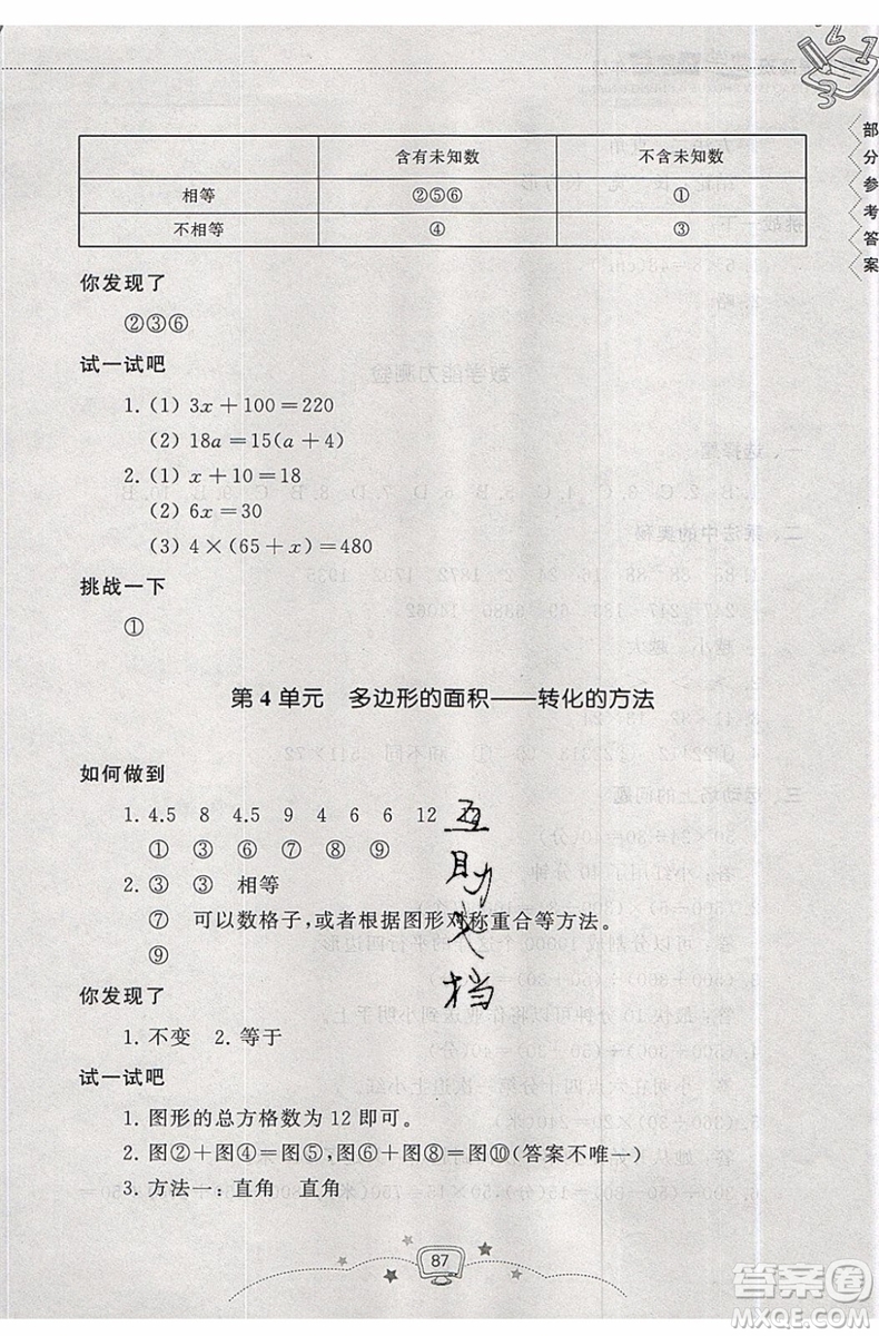 暑假銜接2019年暑假提高班4升5年級(jí)數(shù)學(xué)參考答案