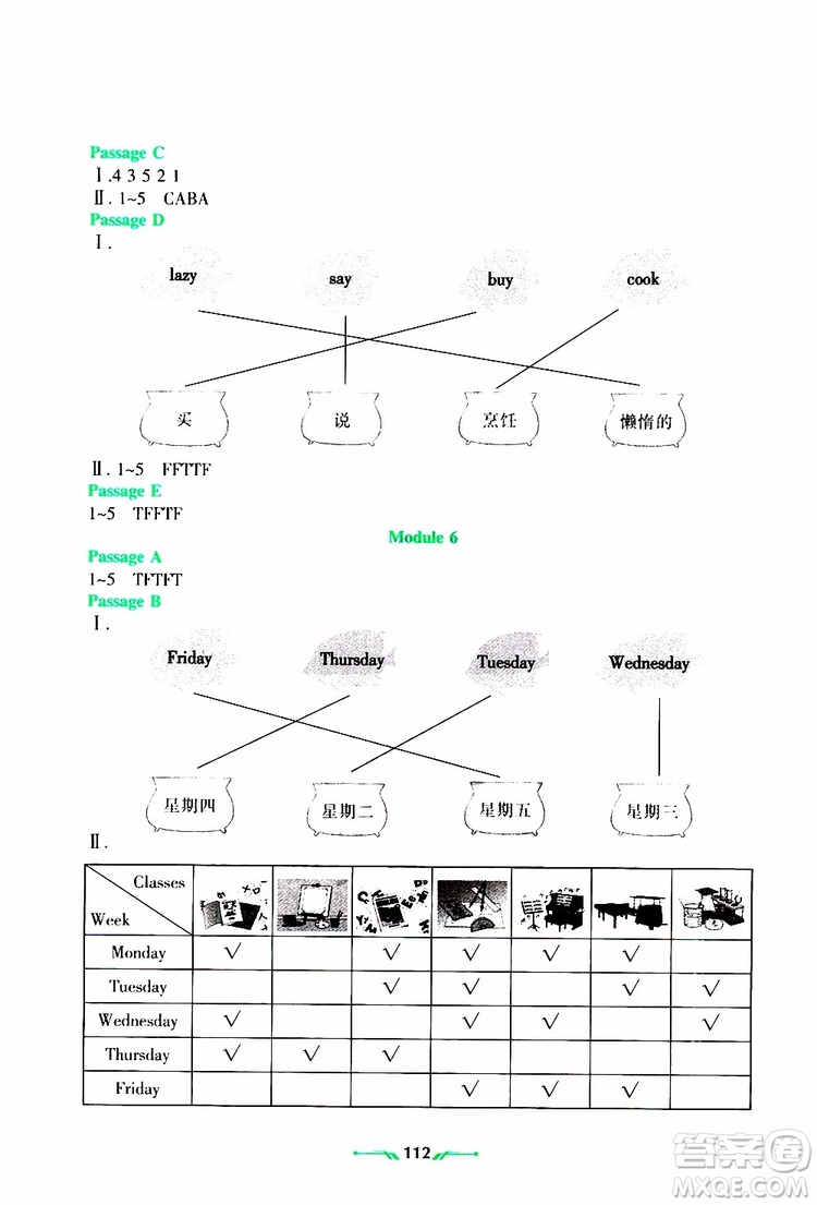 遼寧師范大學出版社2019年暑假樂園三年級英語參考答案