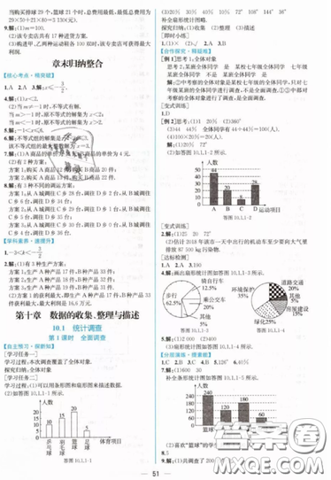 人民教育出版社人教版2019同步學(xué)歷案課時(shí)練七年級數(shù)學(xué)下冊參考答案