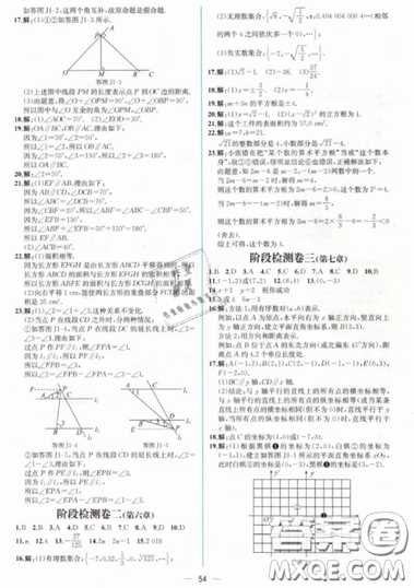 人民教育出版社人教版2019同步學(xué)歷案課時(shí)練七年級數(shù)學(xué)下冊參考答案