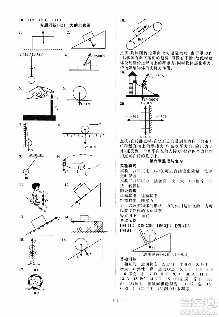 萬羽文化2019年秋名師學案分層進階學習法八年級上冊物理HK滬科版參考答案