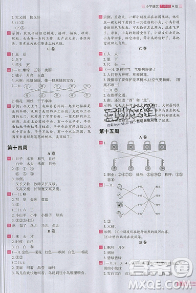 2019秋新版木頭馬閱讀小卷小學(xué)語文1年級A版參考答案